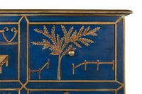 Credenza con 9 cassetti dipinti a mano e dettagli dorati