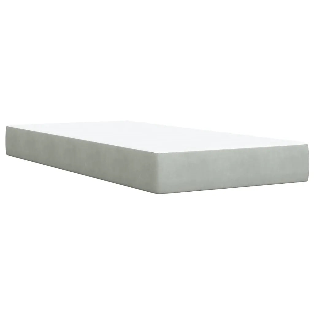 Giroletto a Molle con Materasso Grigio Chiaro 90x190 cm Velluto