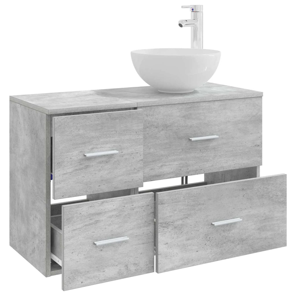 Set di mobili per il bagno 2 pz Grigio Cemento 3403955
