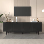 Mobile TV ULEVR 175x38x56 cm con 4 ante push-to-open e ripiani regolabili, nero