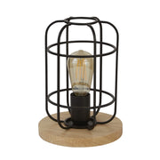 Abatjour Rustico-Country Visione Acciaio Nero Marrone 1 Luce E27