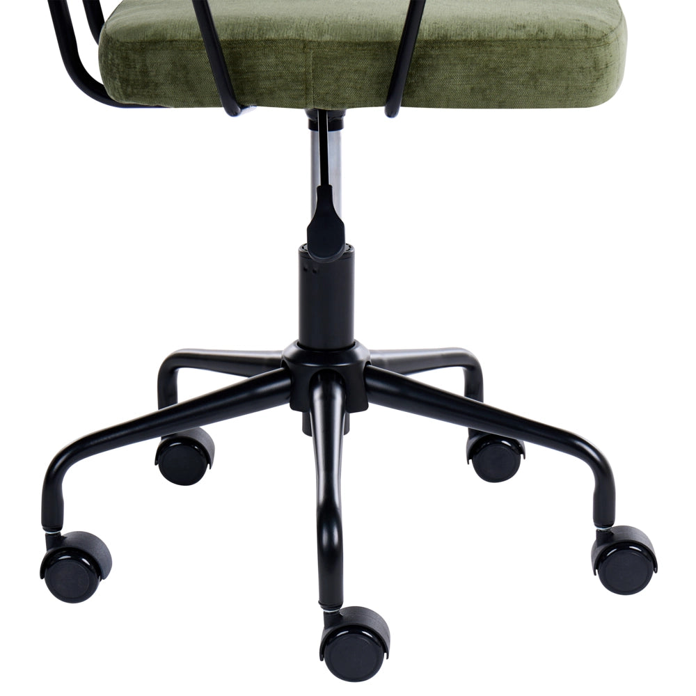 Sedia da ufficio tradizionale in tessuto girevole regolabile verde stile moderno home office