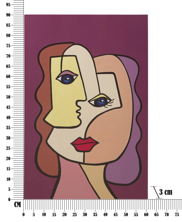 Quadro moderno, stampa dipinta 60x3x90cm Feces New B