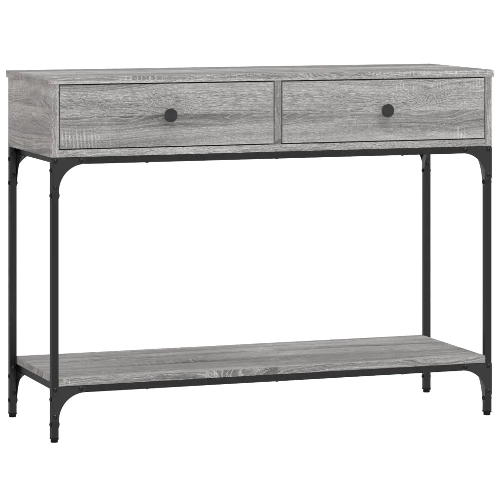Tavolino Consolle-Tavolino da soggiorno-Tavolo Grigio Sonoma 100x34,5x75cm Legno Multistrato 432180