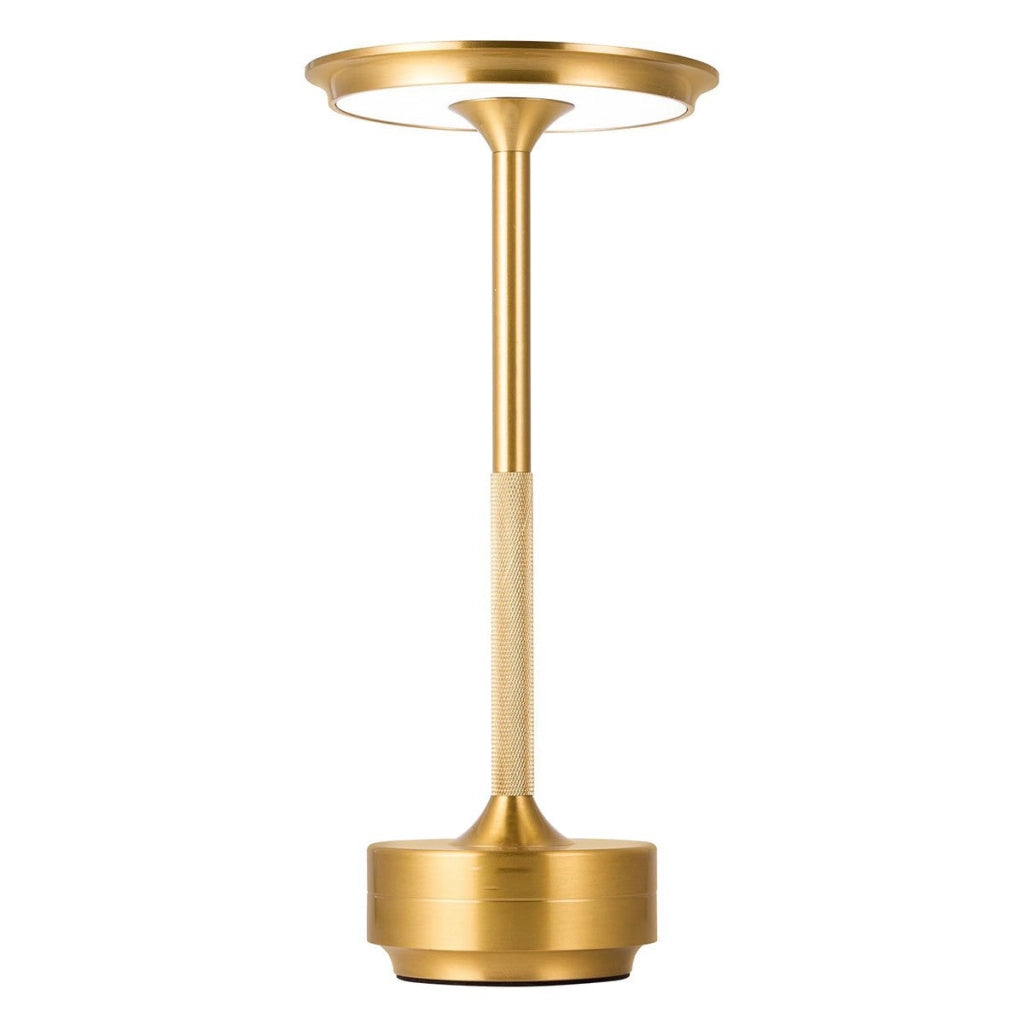 Lampada da Tavolo LED Ricaricabile Touch Dimmerabile – Nero o Dorato Color: Oro