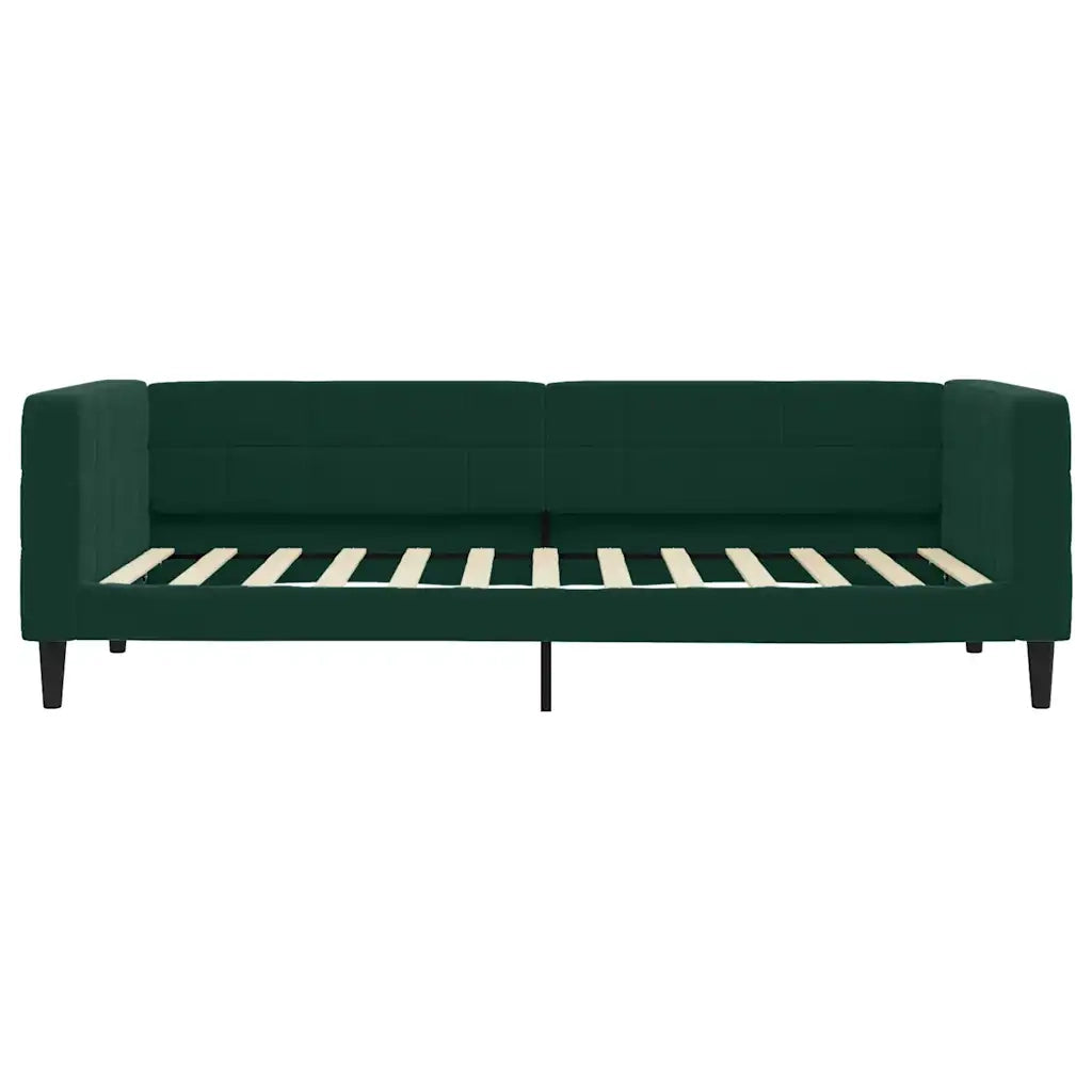 Divano Letto Estraibile Cassetti-Sofa Letto-Daybed Verde Scuro 90x200cm Velluto 386368