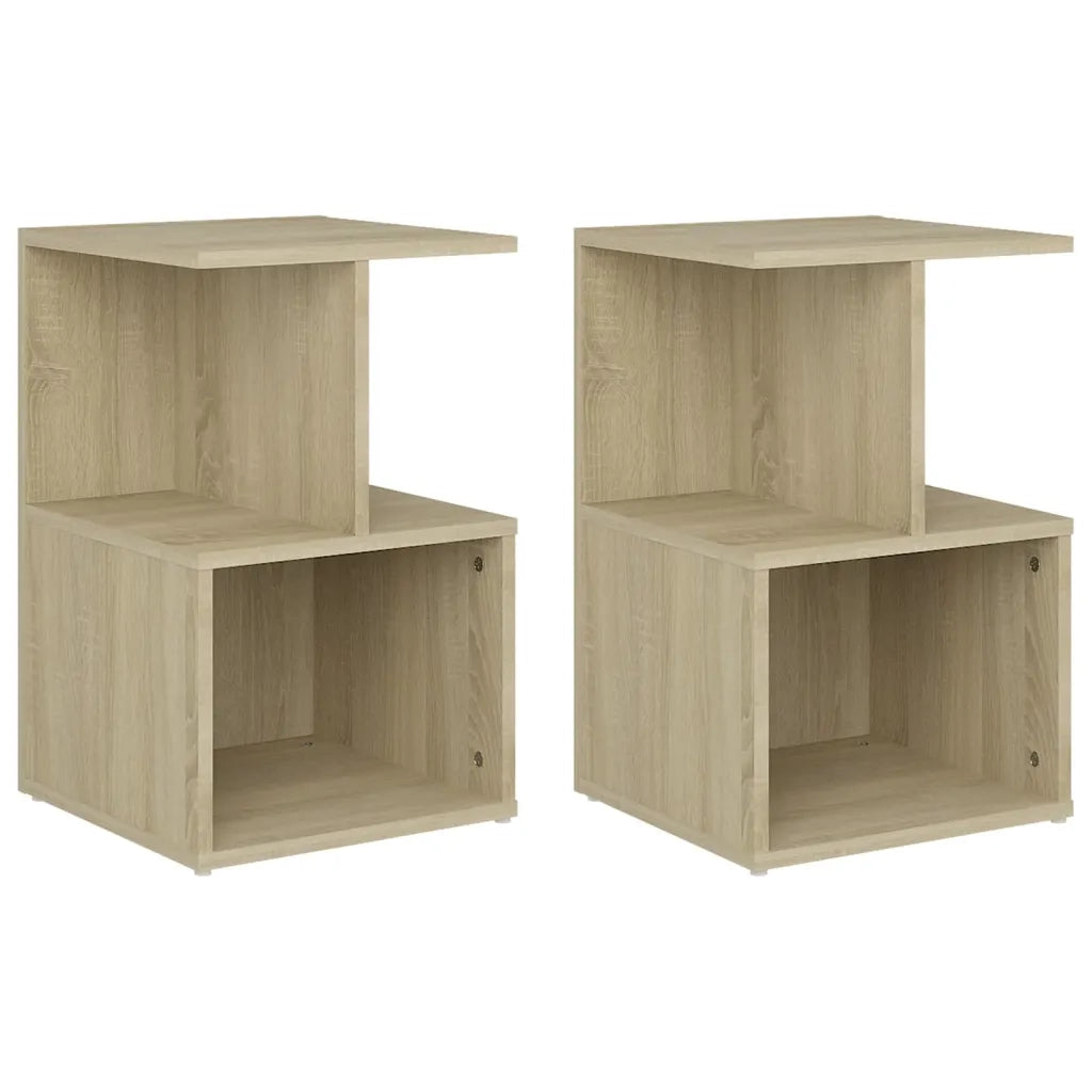 Set di 2 Comodini | Armadio da Notte | Mobiletto da notte Rovere Sonoma 35x35x55 cm in Legno Multistrato