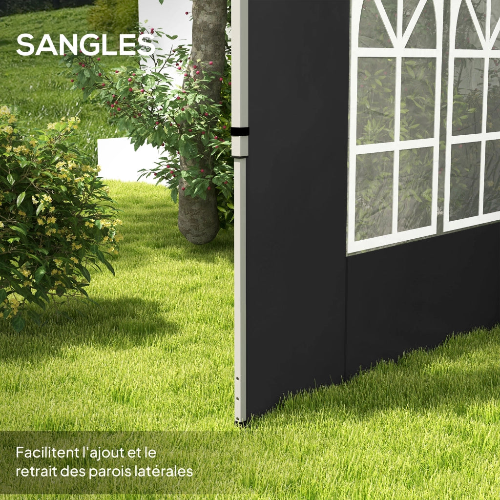 Pannelli laterali per gazebo 3x3 m ¨C zephmum ¨C 295x195 cm nero