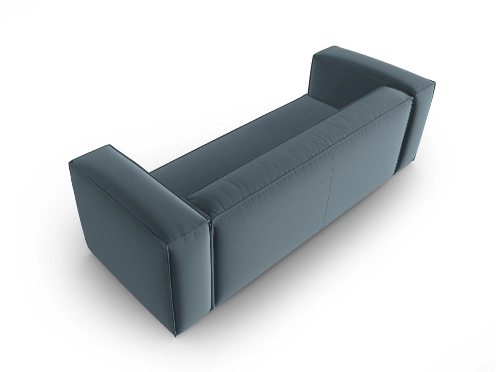 Cosmopolitan Design - Divano "Mackay" 4 posti in velluto blu pastello 