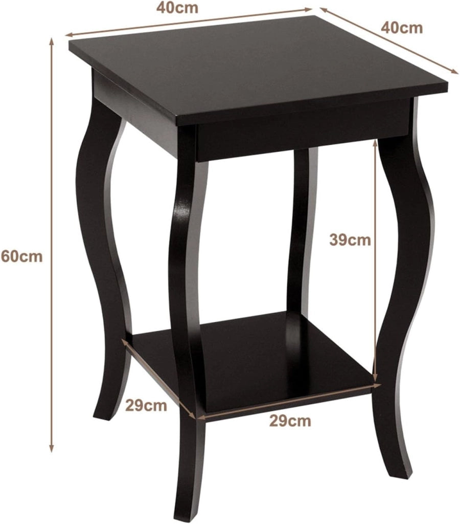 Set di 2 Comodini Camera da Letto, Comodini Piccoli in Legno, Tavolino Lato Moderno per Soggiorno, Marrone, 40 x 40 x 60 cm (L x P x A) (Marrone x 2)