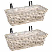 Cestino Appendibile per Piante 2 pz Grigio 48 x 22 x 15 cm CFW8720116