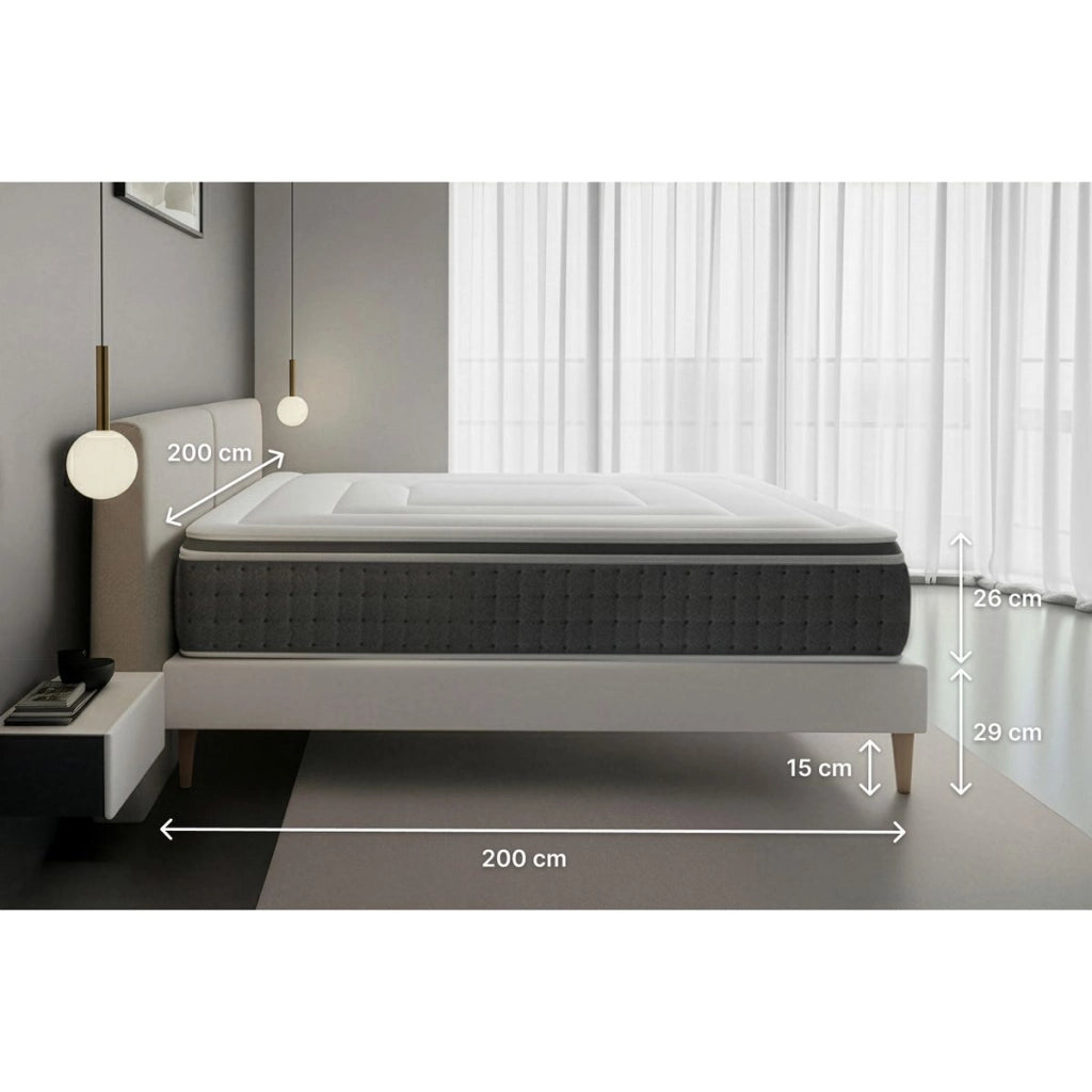 Set materasso e base 200x200 cm - Vingt-Six PLUS