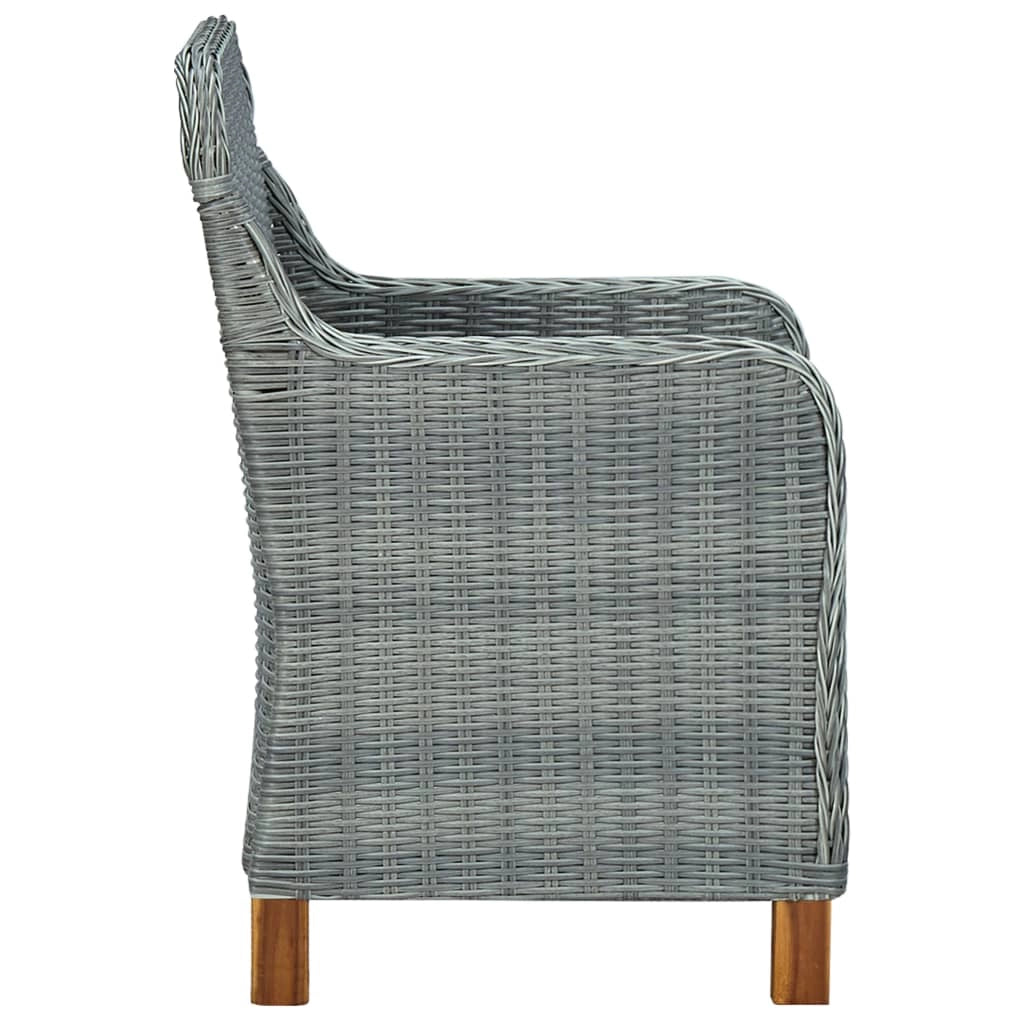 Set da pranzo da giardino per esterni 3 pezzi mobili grigio chiaro 02_0013624