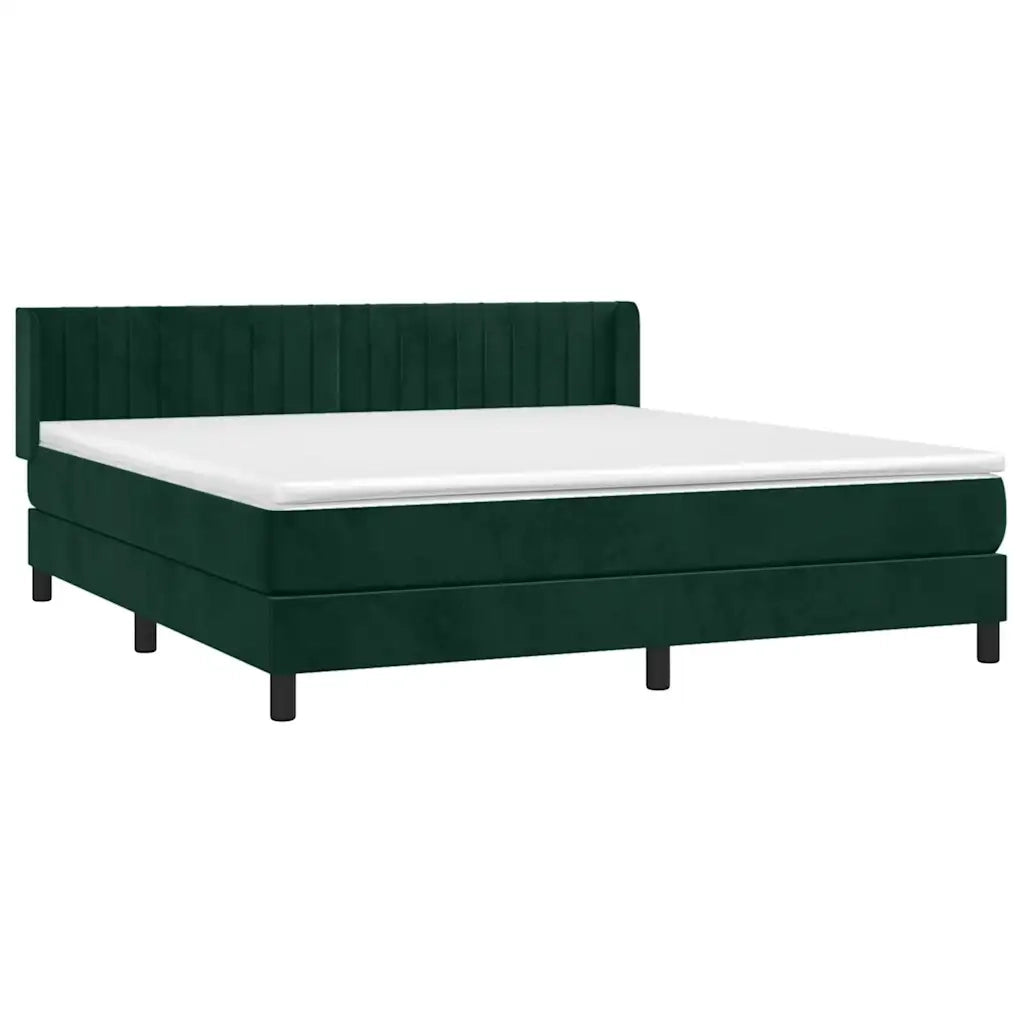 Giroletto a Molle con Materasso Verde Scuro 180x200 cm Vellutocod mxl 74551