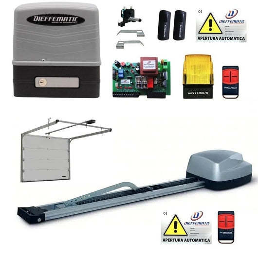 COMBO CANCELLO SCORREVOLE 600KG 230V + UNIKO 100KG 24V PORTA A MOLLA O SEZIONALI