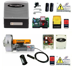 COMBO CANCELLO SCORREVOLE 600KG 230V + KIT MOTORE 180 KG PER SERRANDE AVVOLGIBILI
