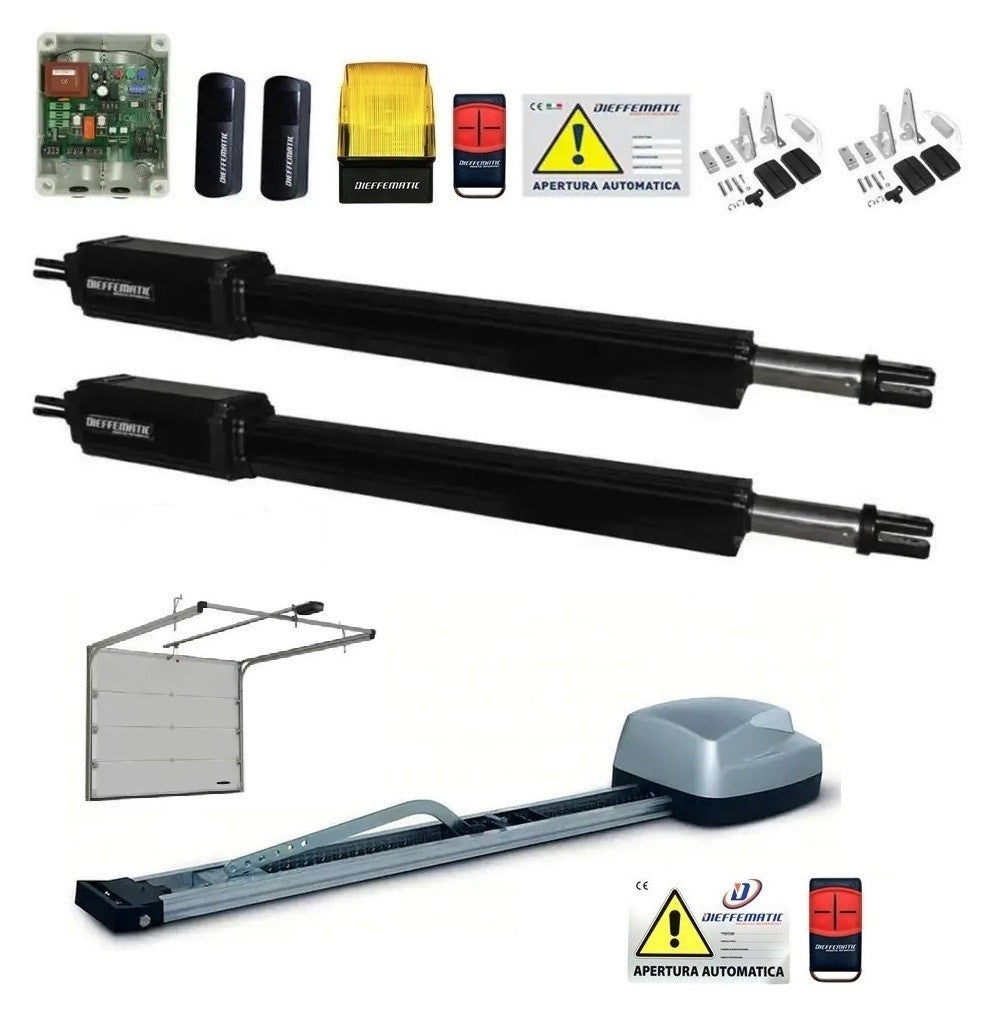 COMBO PER BATTENTE VH CORSA 400 230V + UNIKO 100KG 24V PORTA A MOLLA O SEZIONALI