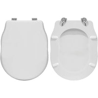 Copriwater hidra ellade bianco cerniera cromo-sedile-asse wc