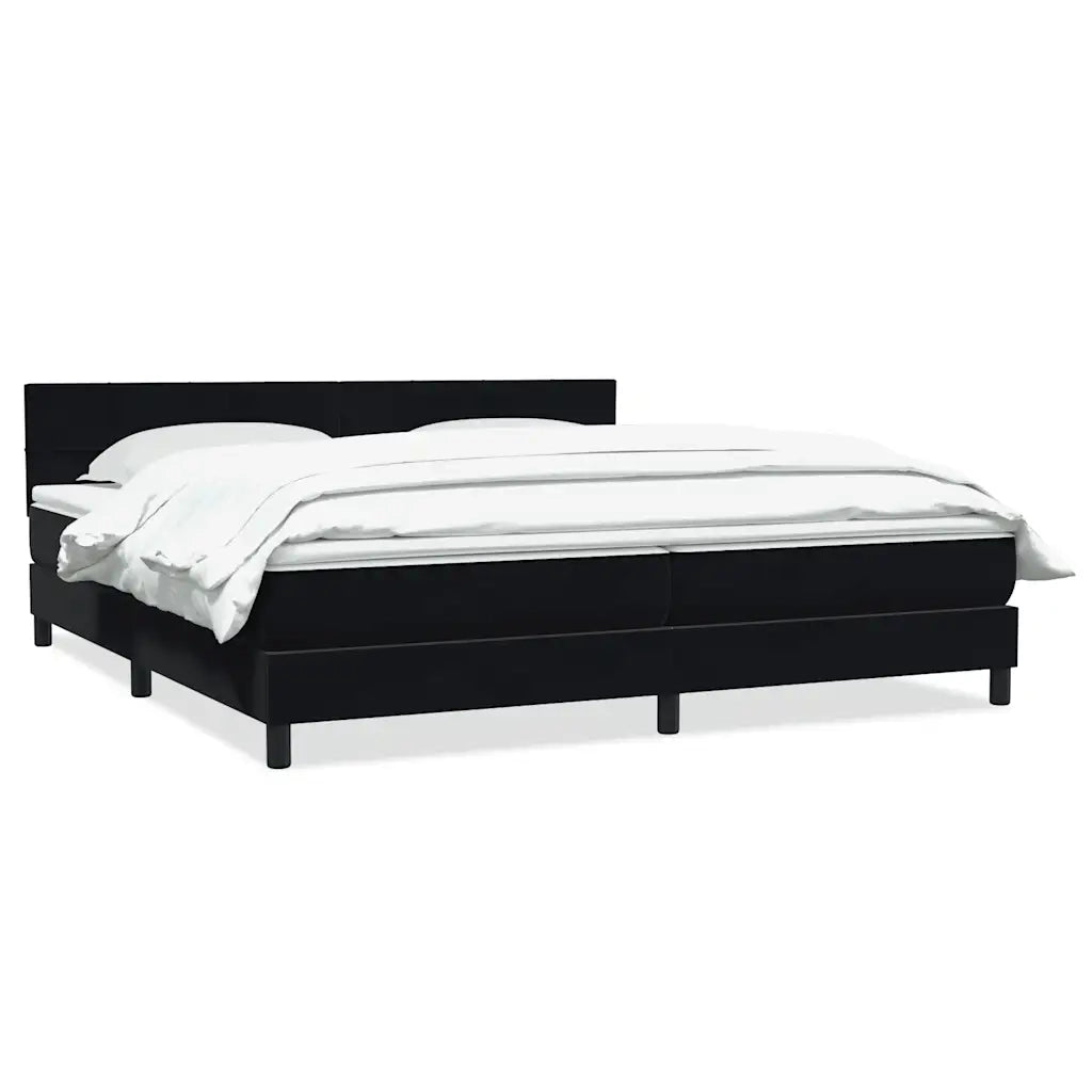Giroletto a Molle con Materasso Nero 200x220 cm in Velluto 3316277