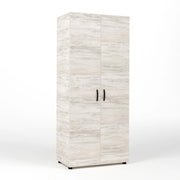 Kit Armadio Moderno in Legno 2 Ante Ripiano Fisso e Asta cm 80x52x205h