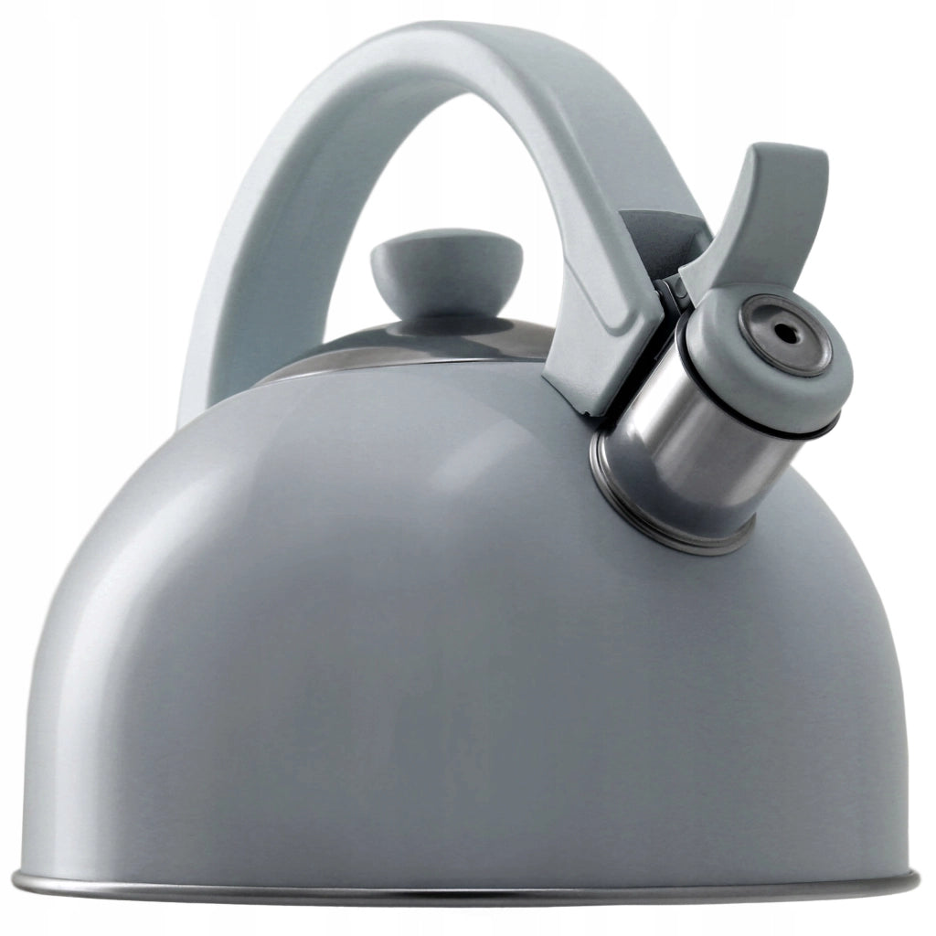 Bollitore a gas/induzione KADAX con fischietto, 1,7 l, acciaio tradizionale, grigio