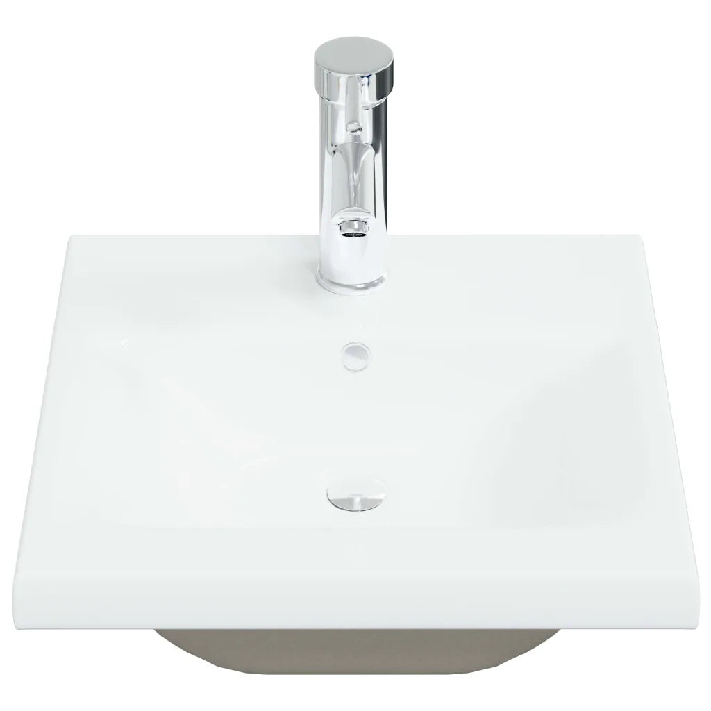 Lavabo da Incasso-Lavandino-Lavello con Rubinetto 42x39x18 cm in Ceramica Bianco
