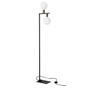 TWIN Piantana da terra design moderno in metallo, colore Nero e Ottone satinato, attacco E27, IP20, 75W - Rossini Group