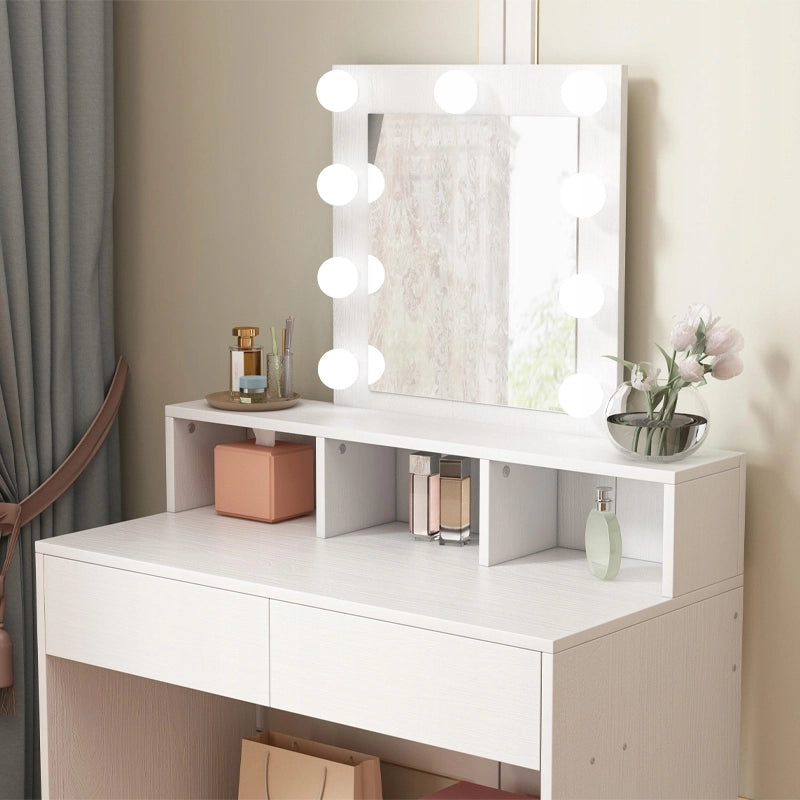 Toilette da trucco per vizagista cosmetica con specchio led moderna loft 40x80x145 cm