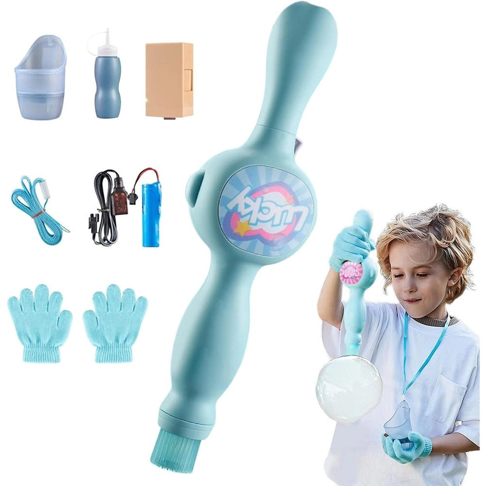 Trade Shop - Macchina Per Bolle Di Fumo Luce Colorata Per Feste Giocattolo Spiaggia Portatile Bambini -