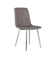 Set di 4 sedie con schienale e sedile imbottiti di colore grigio