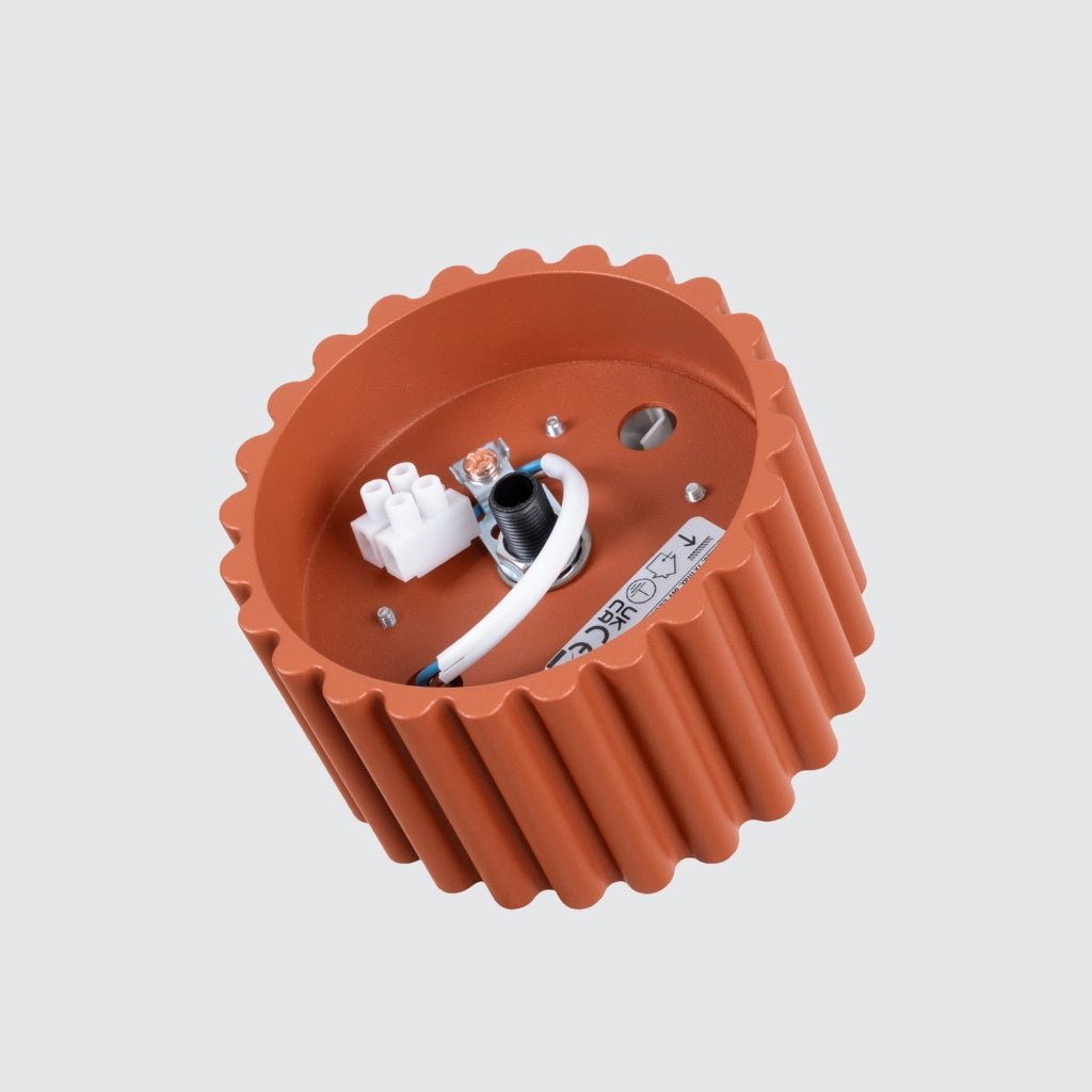 Spot soffitto tondo rigato ocra rossa 6cm GX53 PureLume