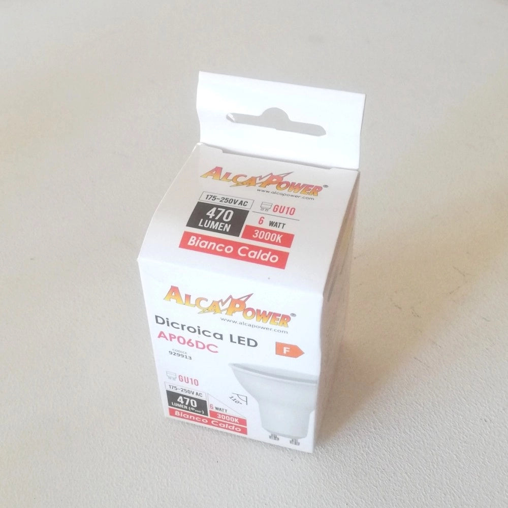 Alca power gu10 6w 230v 470lm 3000k lampada dicroica a led