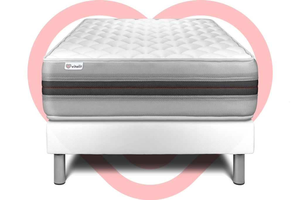 Letto con materasso VITALMEMO BACK 120 x 190 cm Rete kit Bianco
