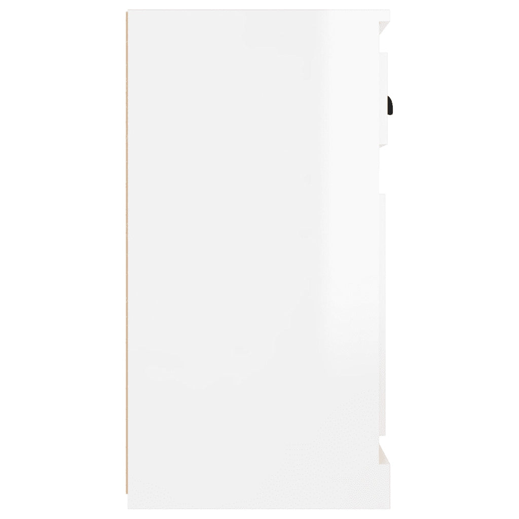 Credenza Bianco Lucido 70x35,5x67,5 cm in Legno Multistrato 816426
