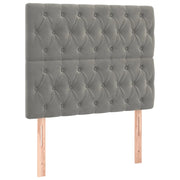 Testiera | Testata Grigio Chiaro 100x7x118/128 cm Velluto