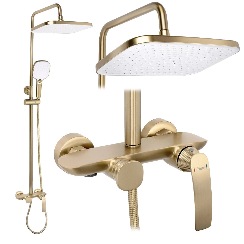 Set Doccia Premium Rea Como M1 Brush Gold