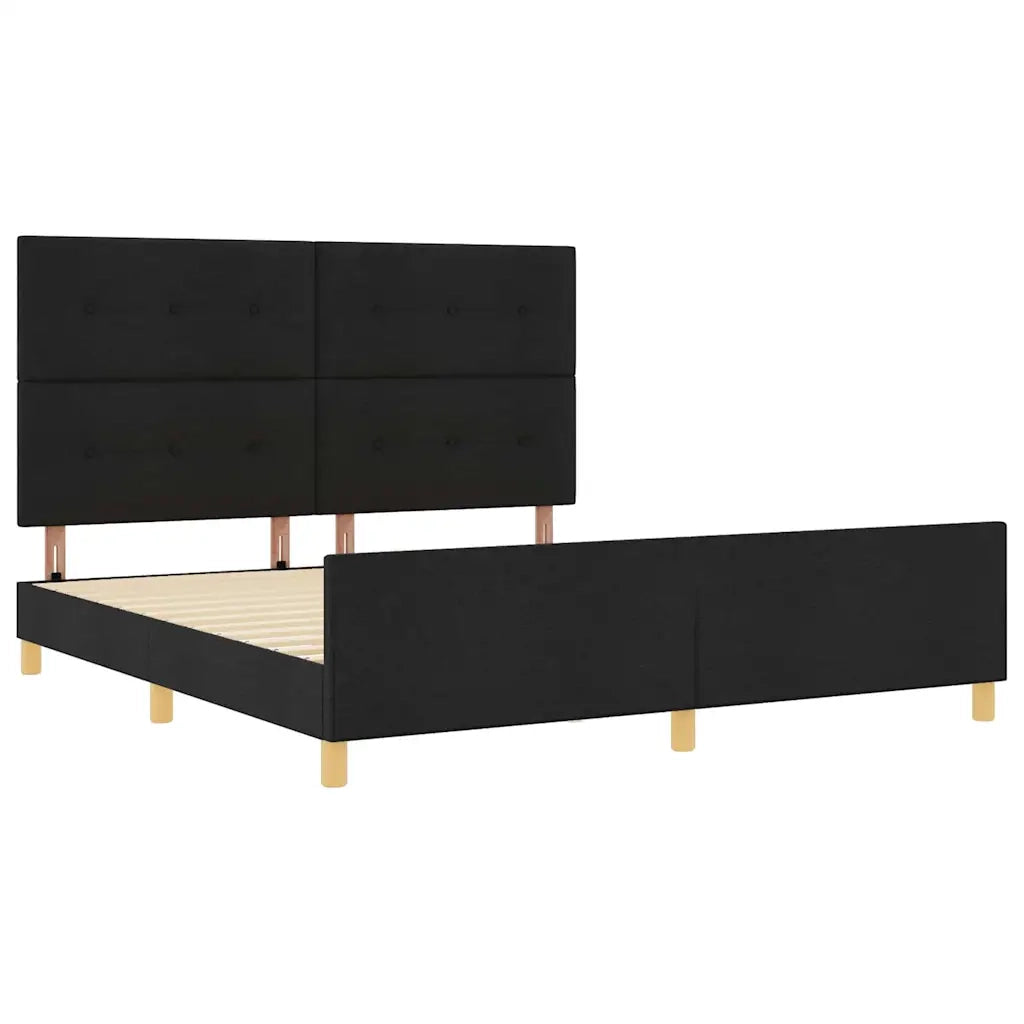 Struttura del letto con testiera Nero 180 x 200 cm Tessuto