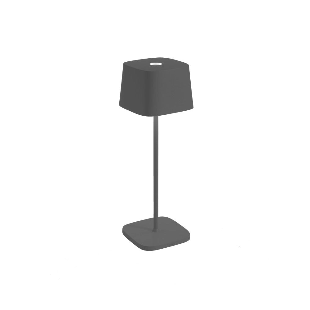Zafferano Lampada a led da tavolo Ofelia Pro Grigio Scuro ricaricabile e dimmerabile - 2200-2700-3000K - 9h massima potenza