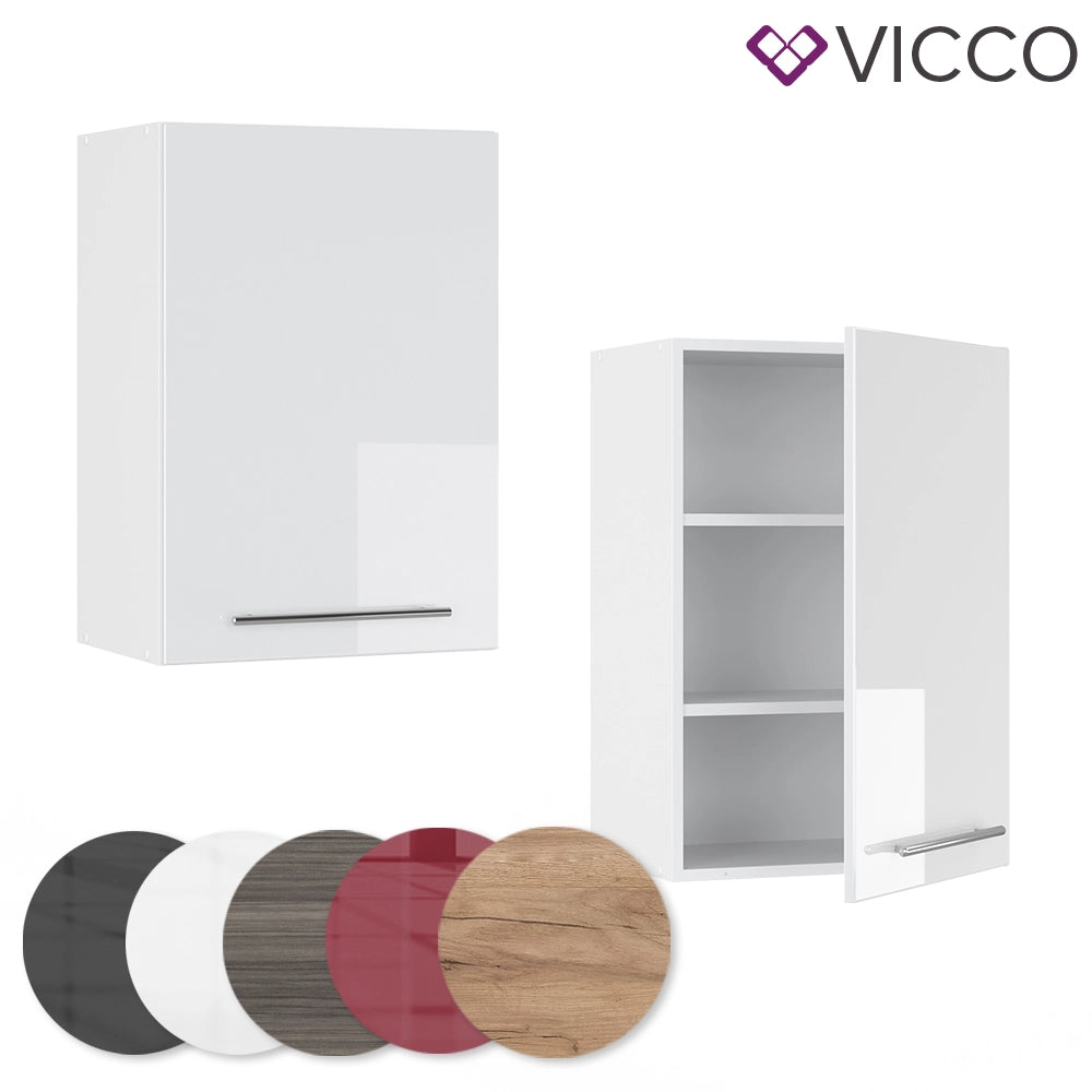 Vicco Pensile da cucina Bianco lucido 50 cm