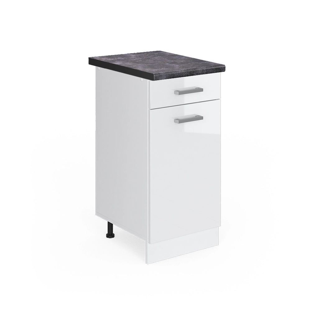 Vicco Mobiletto base per cucina Bianco lucido 40 cm , PL Antracite