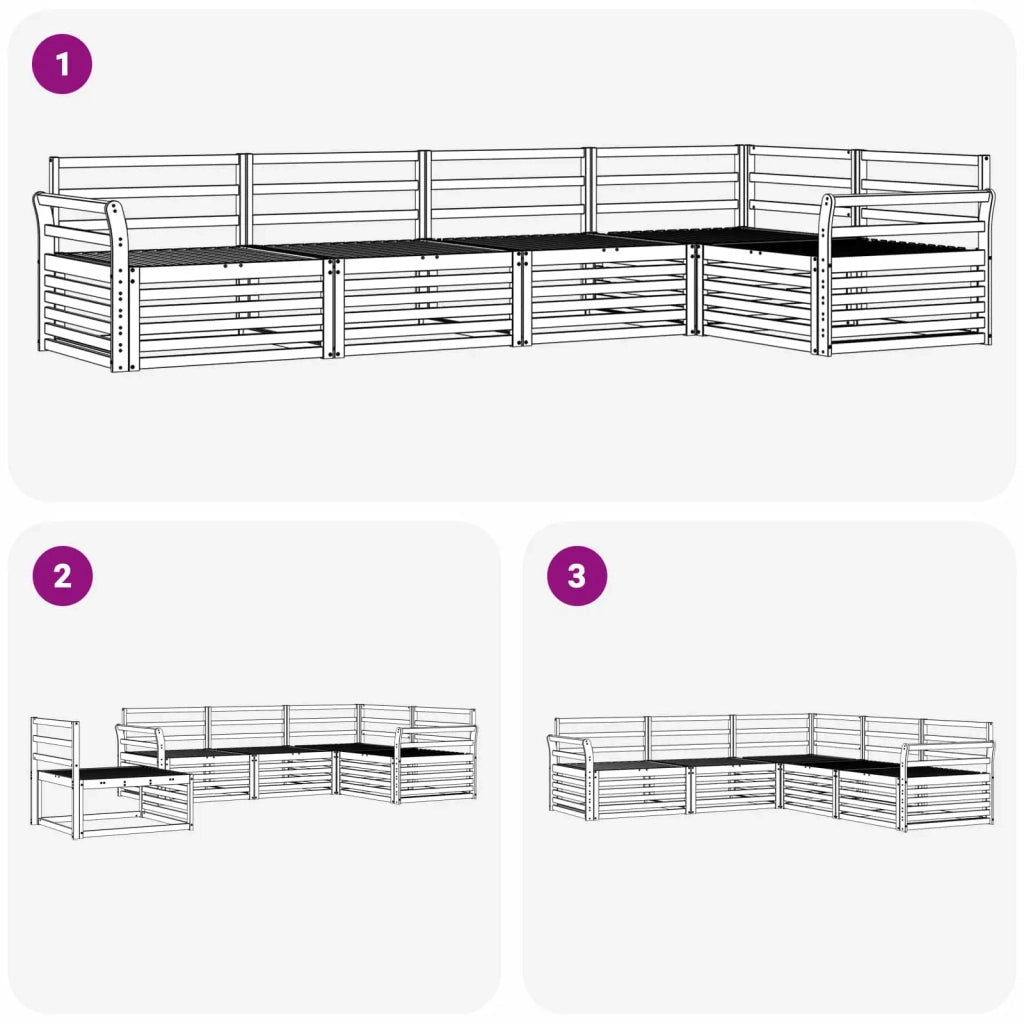 Set di divani da esterno 5 pcs Naturale