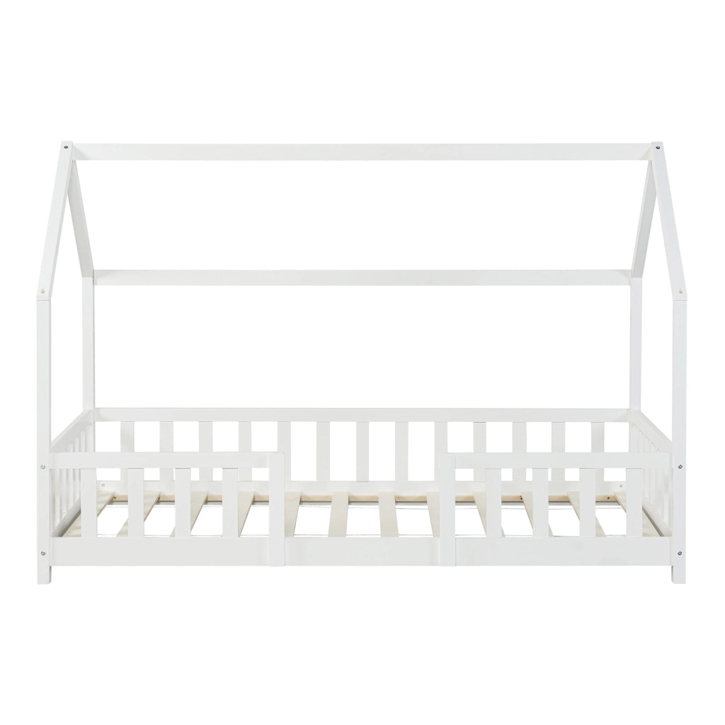 Letto per Cameretta Sisimiut a Forma di Casetta con Materasso 90x200 cm Bianco [en.casa] [neu.haus]