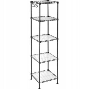 Mensola da bagno VALORA, acciaio nero con 5 ripiani - LGR23BK