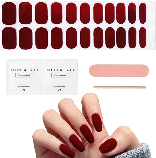Kit di adesivi per unghie 22 pezzi - Adesivi per unghie autoadesivi - Strisce di gel UV - Coperture complete - Fresa per unghie - Utile per la decorazione delle unghie