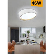 Trade Shop - Plafoniera A Led 46w Moderno Rotonda Irregolare Luce Fredda Calda Naturale C50-b - -bianco Freddo      -