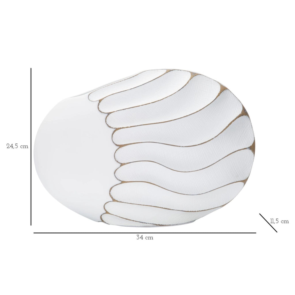 Vaso Decorativo VKH684, Bianco, Poliresina, 34x11,5x24,5 cm