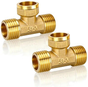 T-stub 1/2 pollici - T-stub in ottone - Resistente alla corrosione - Duraturo - Per sanitari/aria condizionata - 2 pezzi - Con connessione idraulica