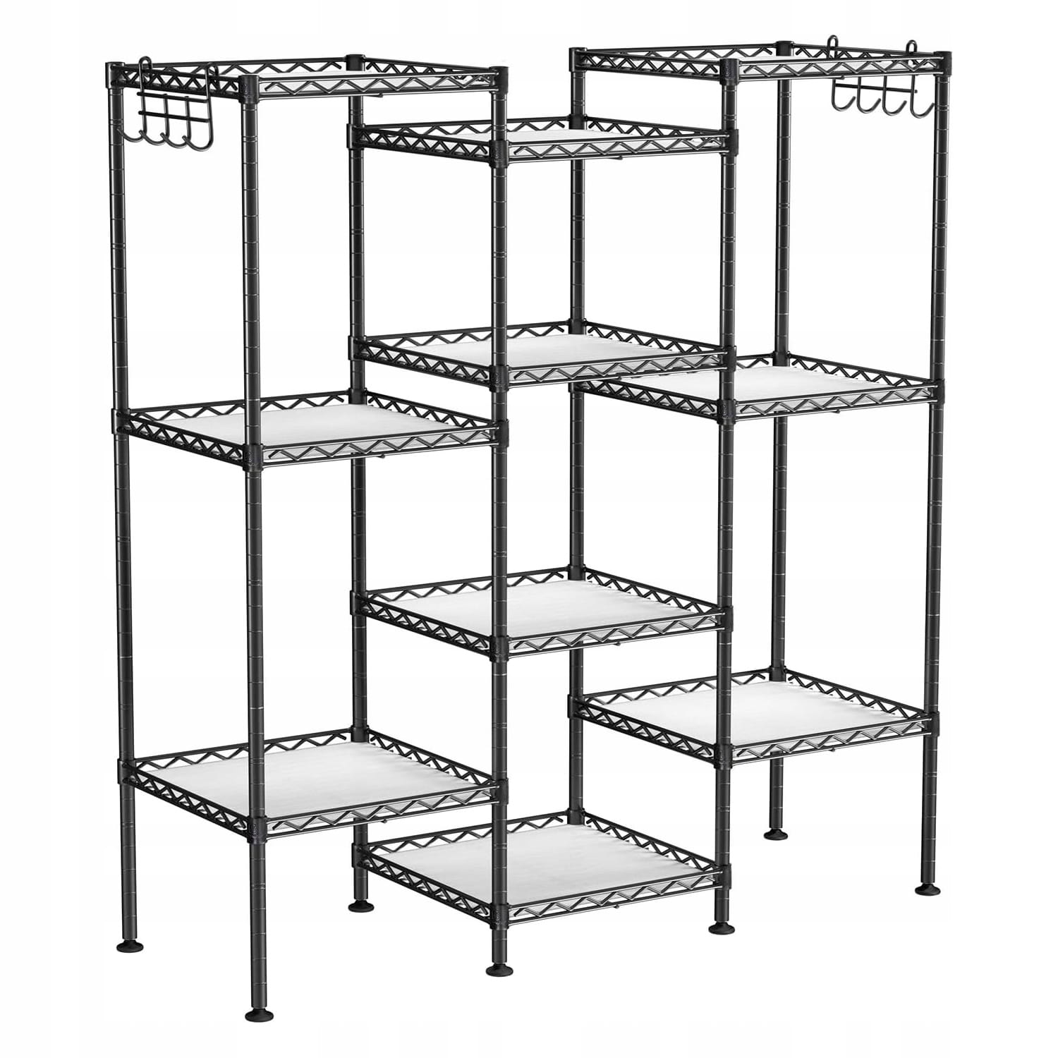 Mensola da bagno VALORA, acciaio nero con 5 ripiani - LGR23BK