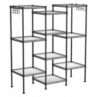 Mensola da bagno VALORA, acciaio nero con 5 ripiani - LGR23BK