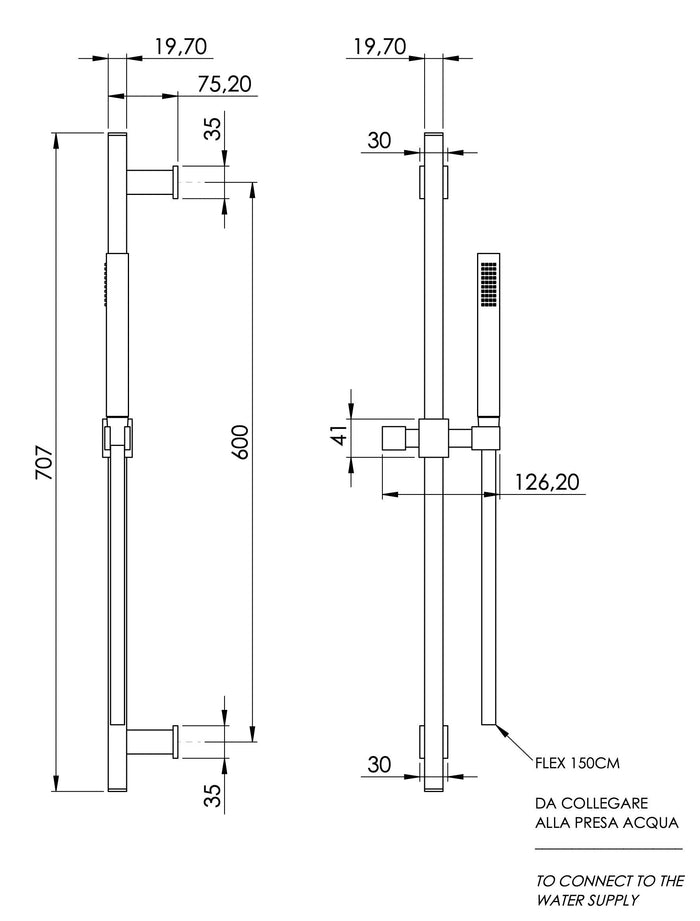 Set saliscendi quadrato completo